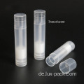 Leere transparente Kunststoffbehälter Lippenbalsamröhre